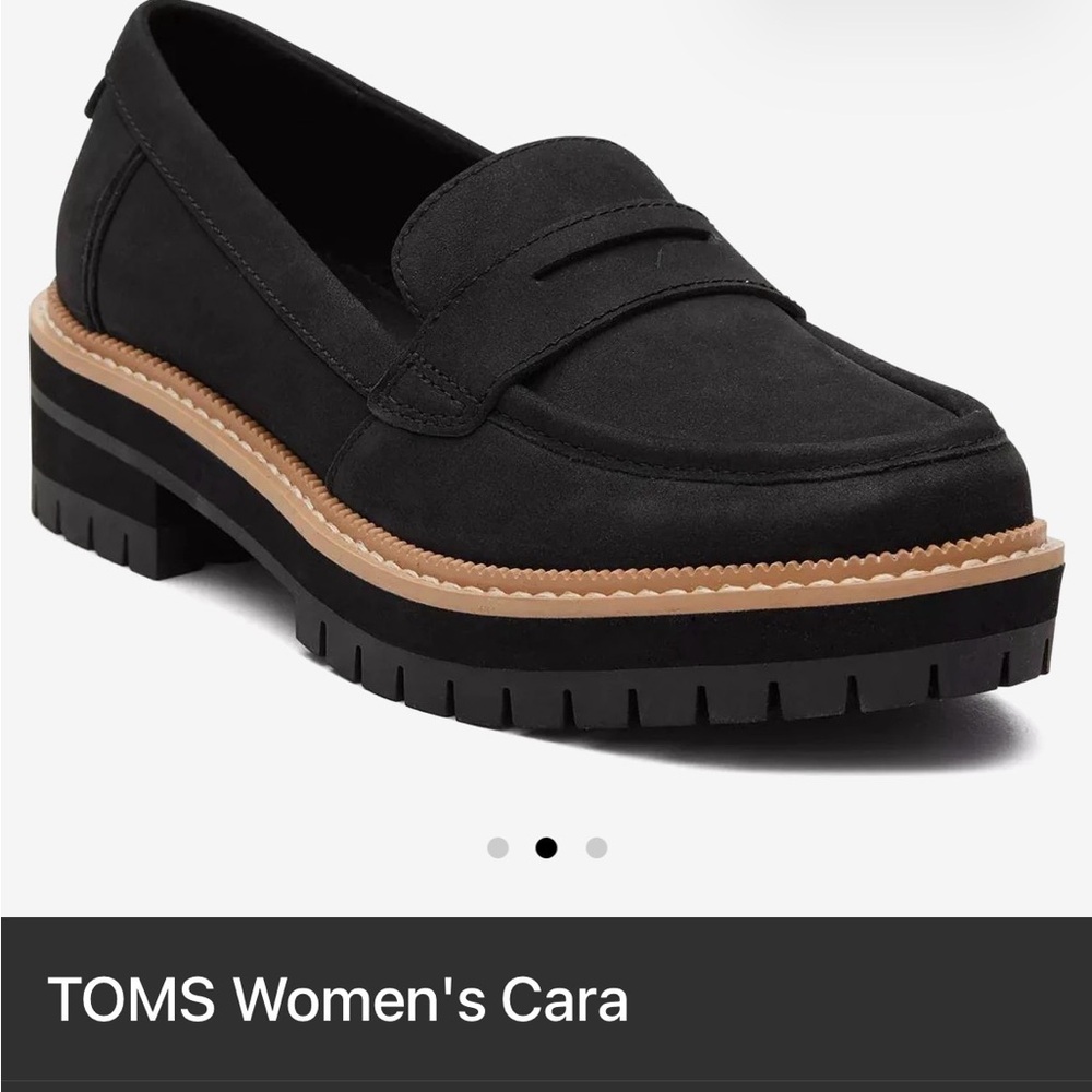TOMS Women's Cara Black Platform Loafers